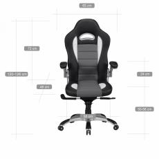 Kancelářské křeslo Leder, syntetická kůže, černá - 7