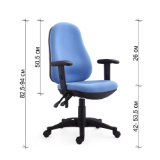 Kancelárske kreslo Norton, textil, modré - 3
