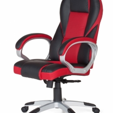 Kancelárske kreslo Racer, syntetická koža, čierna / červená - 3