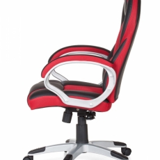 Kancelárske kreslo Racer, syntetická koža, čierna / červená - 4