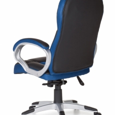 Kancelárske kreslo Racer, syntetická koža, čierna / modrá - 5