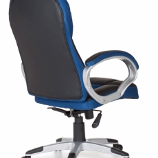 Kancelárske kreslo Racer, syntetická koža, čierna / modrá - 7