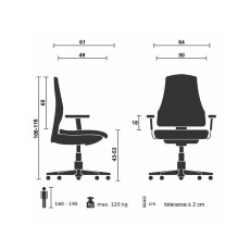 Kancelářské křeslo Spike HB, textil, černá - 4