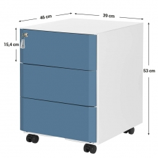 Kancelársky kontajner Bulut, 53 cm, biela / modrá - 7