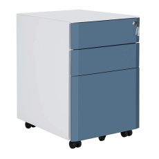 Kancelářský kontejner Delin, 55 cm, bílá / modrá - 1