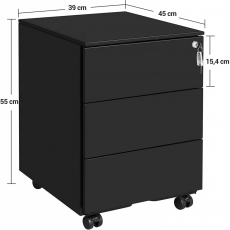 Kancelářský kontejner Demet, 55 cm, černá - 4