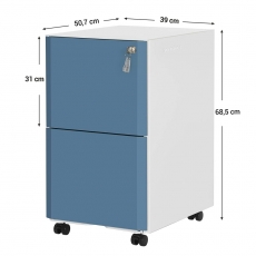 Kancelářský kontejner Nazli, 69 cm, bílá / modrá - 7