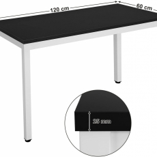 Kancelársky stôl Dolly, 120 cm, biela/čierna - 5