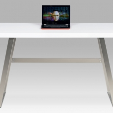Kancelársky stôl Roland, 140 cm, biela/nikel - 6