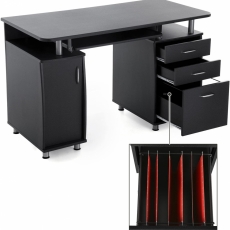 Kancelársky stôl Ronnie, 121 cm, čierna - 4