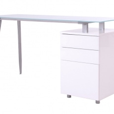 Kancelársky stôl s kontajnerom Peak biela - 1