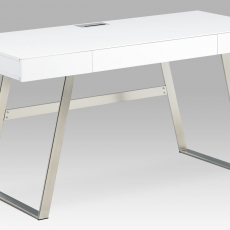 Kancelársky stôl so zásuvkami Roland 1, 140 cm, biela/nikel - 2