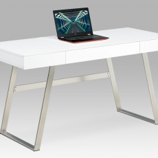 Kancelársky stôl so zásuvkami Roland 1, 140 cm, biela/nikel - 3