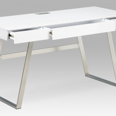 Kancelársky stôl so zásuvkami Roland 1, 140 cm, biela/nikel - 4
