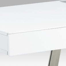 Kancelársky stôl so zásuvkami Roland 1, 140 cm, biela/nikel - 6