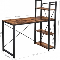 Kancelársky stôl Stella, 120 cm, hnedá/čierna - 7