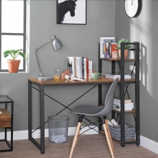 Kancelářský stůl Stella, 120 cm, hnědá / černá - 8