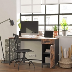 Kancelářský stůl Stella, 130 cm, hnědá / černá - 3