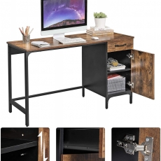 Kancelářský stůl Stella, 130 cm, hnědá / černá - 7