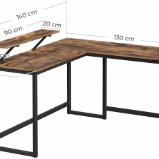 Kancelářský stůl Stella, 140 cm, hnědá / černá - 2