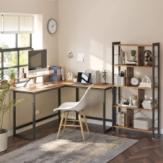 Kancelářský stůl Stella, 140 cm, hnědá / černá - 3