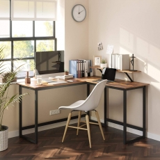 Kancelářský stůl Stella, 140 cm, hnědá / černá - 4