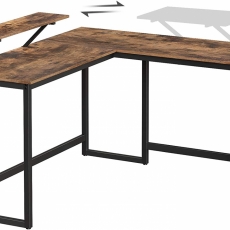 Kancelářský stůl Stella, 140 cm, hnědá / černá - 5