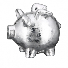 Kasička Pigg, 15,5 cm, stříbrná - 4