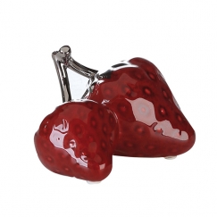Keramická dekorace Jahoda double, 12 cm