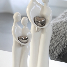 Keramická figurka Paar, 51 cm, bílá / stříbrná - 2