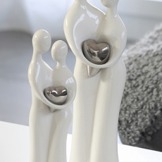 Keramická figurka Paar, 51 cm, bílá / stříbrná - 3