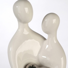 Keramická figúrka Paar, 70 cm, biela/strieborná - 6