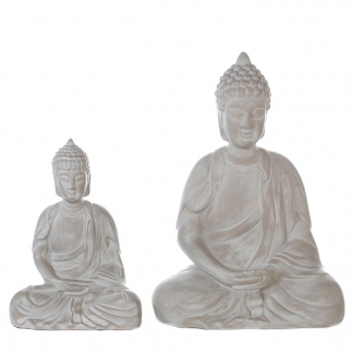 Keramická soška Buddha Spirit, 35 cm, šedá