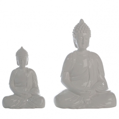 Keramická soška Budha Spirit, 53 cm, biela