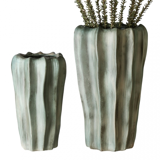Keramická váza Kampa, 41 cm, zelená - 1