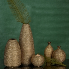 Keramická váza Miro, 20 cm, zlatá - 2