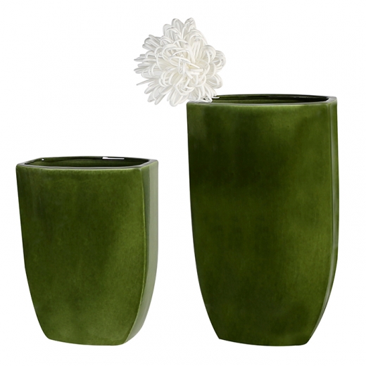 Keramická váza Ontario, 28 cm, tmavě zelená - 1