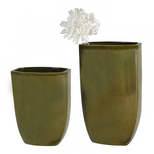 Keramická váza Ontario, 38 cm, zelená - 1