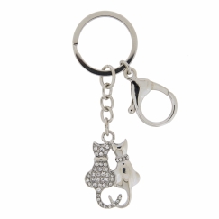 Klíčenka Cat, 10 cm, stříbrná