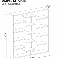 Knihovna Ample, 136 cm, ořech - 3