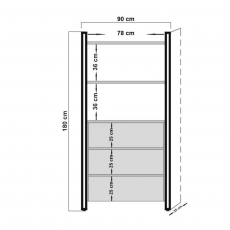 Knihovna Arcas, 180 cm, ořech - 5