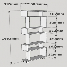 Knihovna Blok, 165 cm, bílá - 4