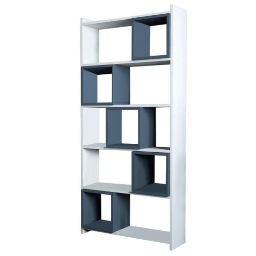 Knihovna Box, 170 cm, bílá / modrá - 1