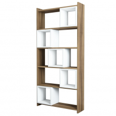 Knihovna Box, 170 cm, bílá / ořech - 1