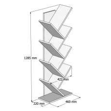 Knihovna Hitit , 129 cm, bílá - 4