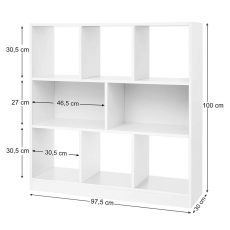 Knihovna Julius, 100 cm, bílá - 6