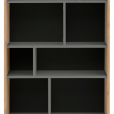 Knihovna Legolas, 176 cm, přírodní / antracitová - 2