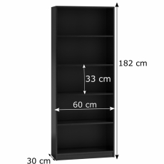 Knihovna Loka II, 182 cm, černá - 4