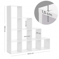 Knihovna Melani, 130 cm, bílá - 7