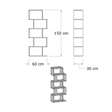 Knihovna Meric, 150 cm, bílá - 5